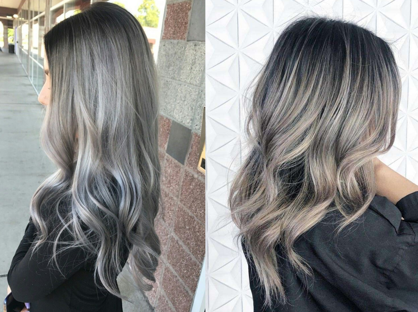 Kiểu tóc nhuộm balayage xám khói cuốn hút